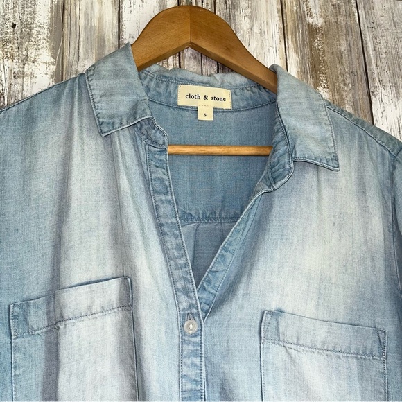 Cloth & Stone Chambray Button Down Shirt Dress - Picture 7 of 8